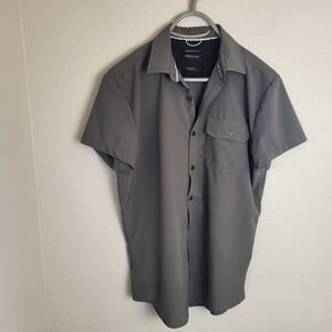 Kenneth Cole Men's Slim Fit Gray Button Up Shirt Size M EUC